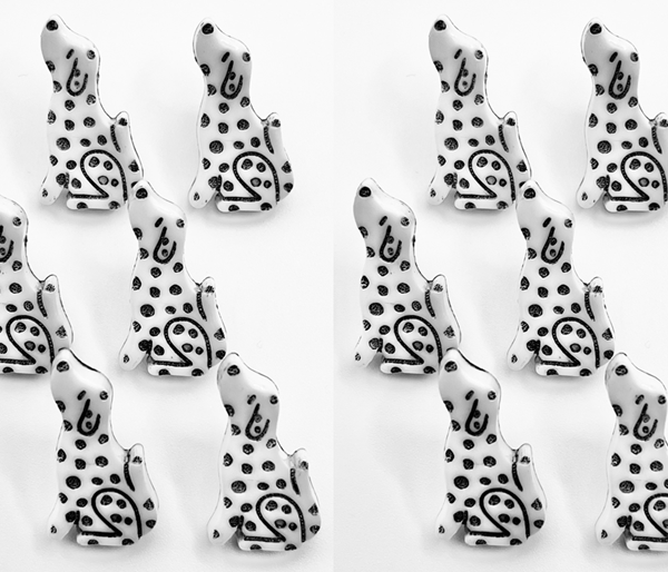 12 Dalmatian Buttons, Dog, Children's Buttons, 21mm High by 11mm Wide, Puppy