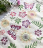 Block Printed Tote Bag Summer Butterfly