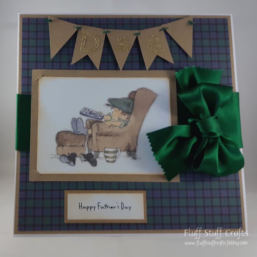 Handmade Father's Day card - armchair relaxation