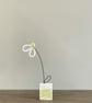 Wire and Crochet Single Snowdrop - White base with green - Image 3