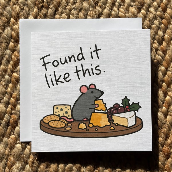 Funny Rat Christmas Card – Found It Like This – Alternative Xmas Card