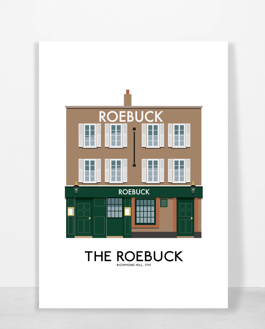 ROEBUCK PUB, Richmond Hill, A4 Print
