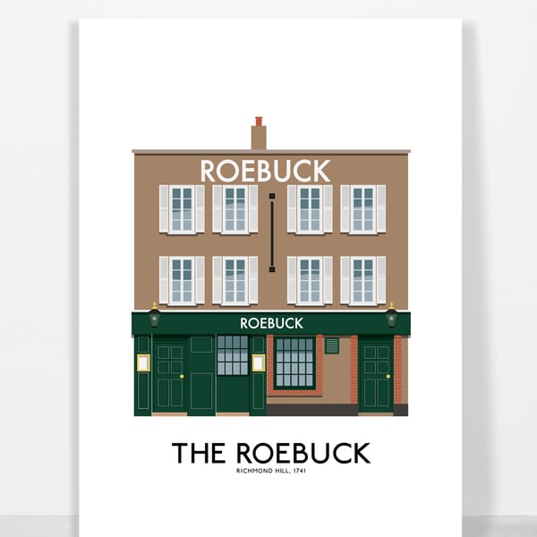 ROEBUCK PUB, Richmond Hill, A4 Print