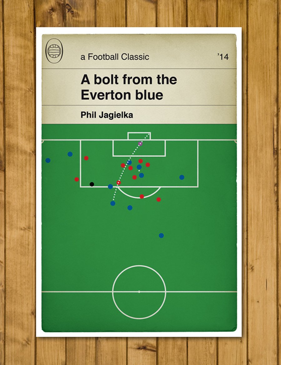 Everton Goal - Phil Jagielka v Liverpool - Football Book Art - Various Sizes