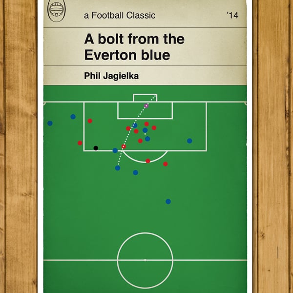 Everton Goal - Phil Jagielka v Liverpool - Football Book Art - Various Sizes