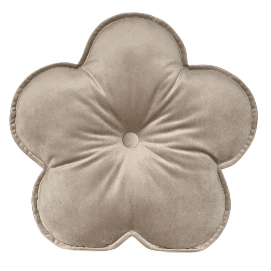 Champagne Beige Velvet Flower Shaped Cushion Decorative Pillow Nursery Decor