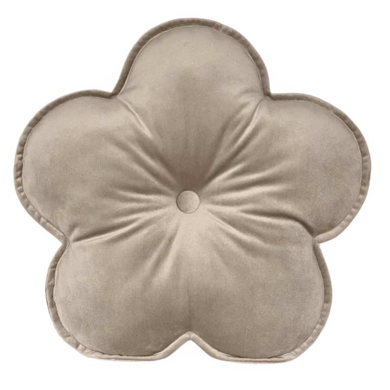 Champagne Beige Velvet Flower Shaped Cushion Decorative Pillow Nursery Decor