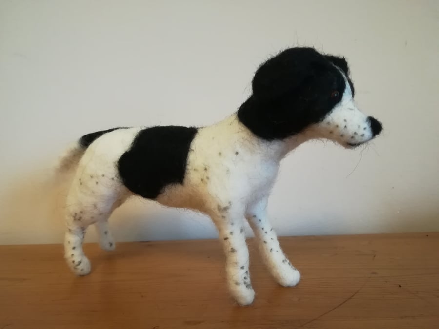 Spaniel dog sculpture needle felted wool, OOAK, collectable