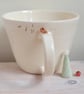 Handmade Ceramic Robin Cup with Birdprints and Musical Notes Made TO ORDER Mug - Image 5