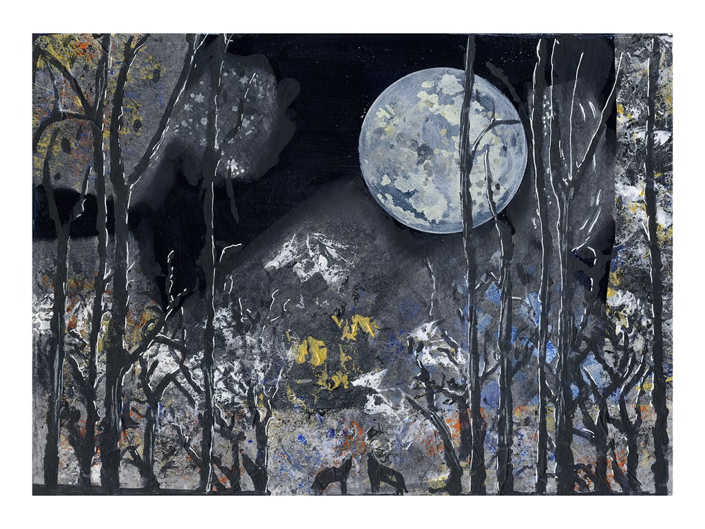 The Howling – a Giclee print of an original  Hand Pulled  Print