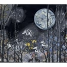 The Howling – a Giclee print of an original  Hand Pulled  Print