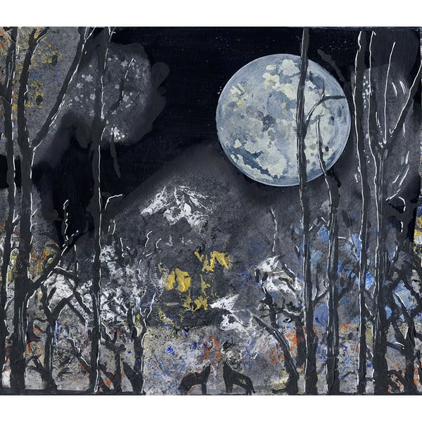 The Howling – a Giclee print of an original  Hand Pulled  Print