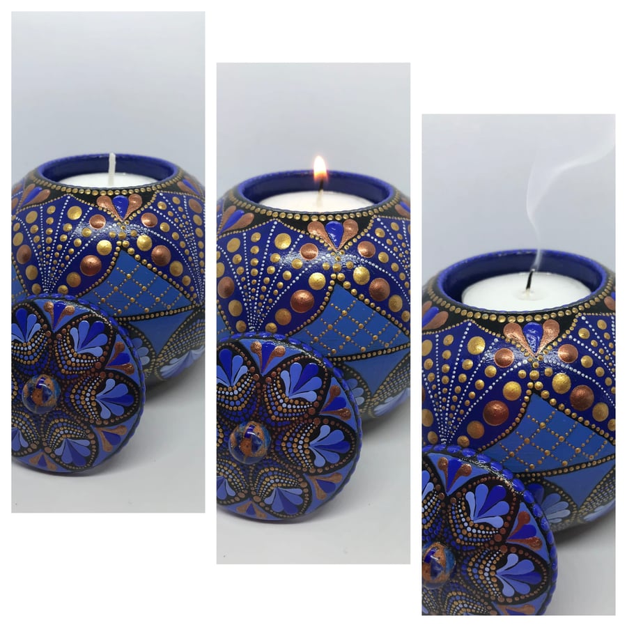 Lapis Lazuli tea-light sphere