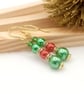 Pearl Earrings - Christmas Bauble Inspired Pearl Earrings - Festive Season 
