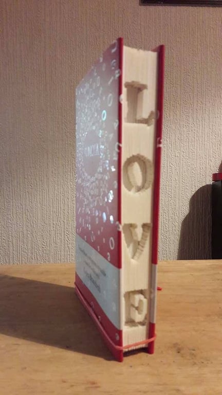 LOVE Downwards CUT & FOLD Book folding Pattern - EMAILED PDF PATTERN