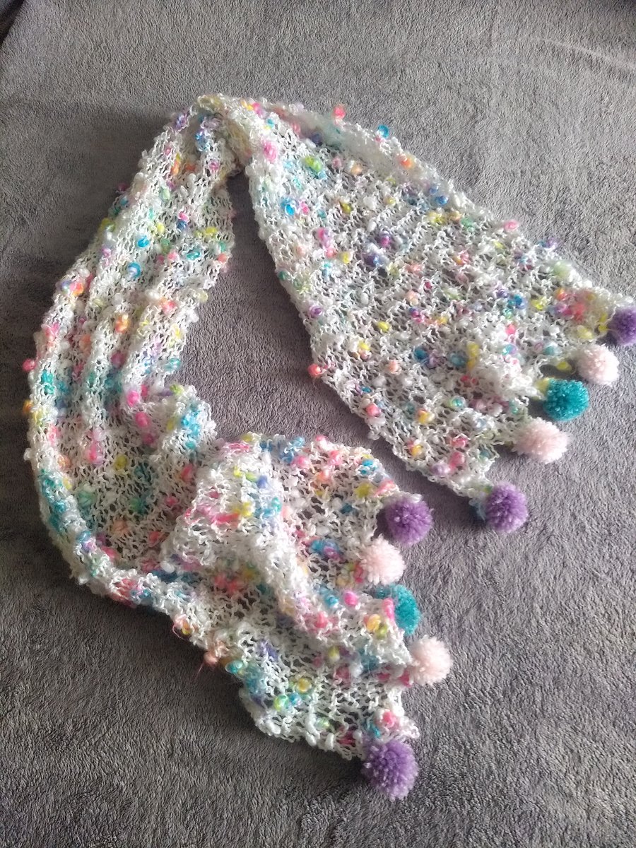Hand knitted neck scarf