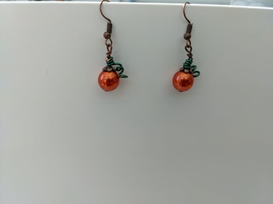 Pumpkin Halloween dangle earrings
