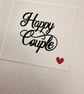 Handmade Wedding Card for the happy couple on embossed card  - Image 2