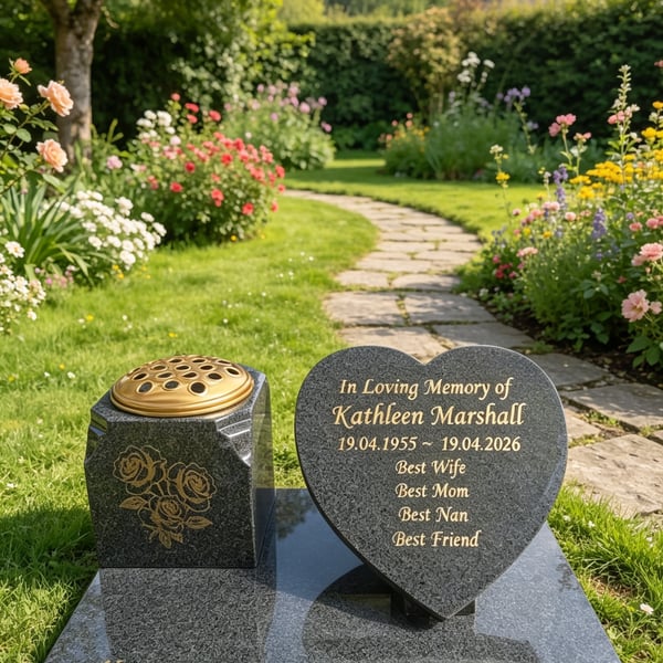 Grave Plaque Memorial Grave Marker Flat Grave Stone Marker Grave Vase Headstone