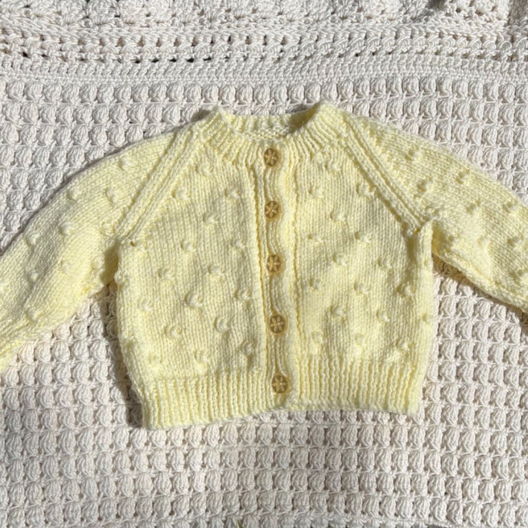 Newborn yellow textured cardigan