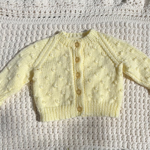 Newborn yellow textured cardigan