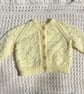 Newborn yellow textured cardigan
