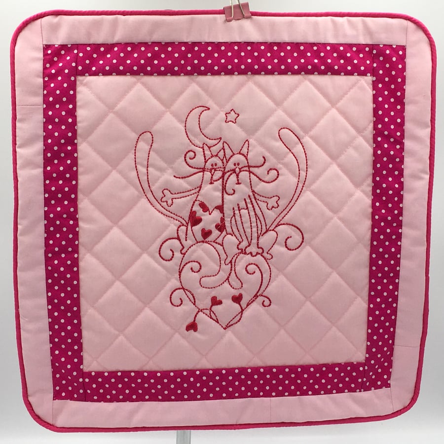 Pair of Cushions for a Cat Lover. Valentine’s Birthday or Mother’s Day.