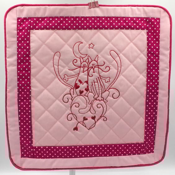 Pair of Cushions for a Cat Lover. Valentine’s Birthday or Mother’s Day.