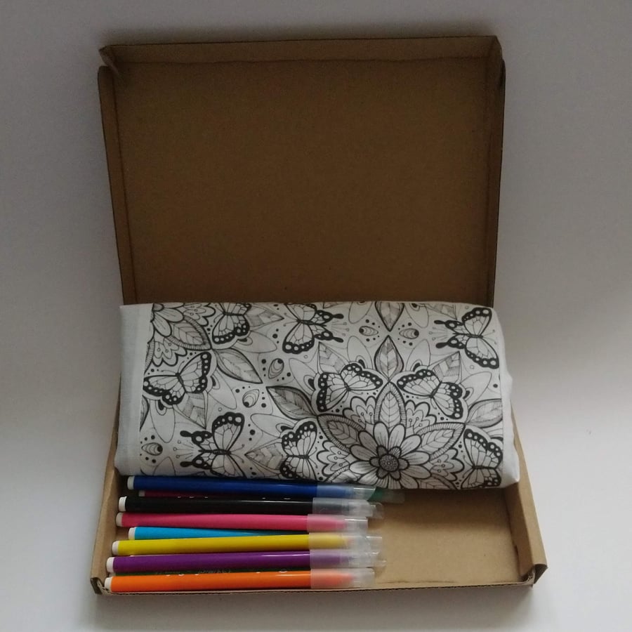 Butterfly Mandala Bag to Colour, Letterbox Gift