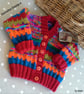 Designer Hand Knitted Baby Striped Cardigan 9-18 months size - Image 2