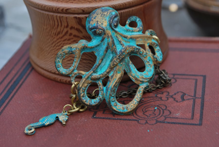 Verdigris Octopus Bracelet..