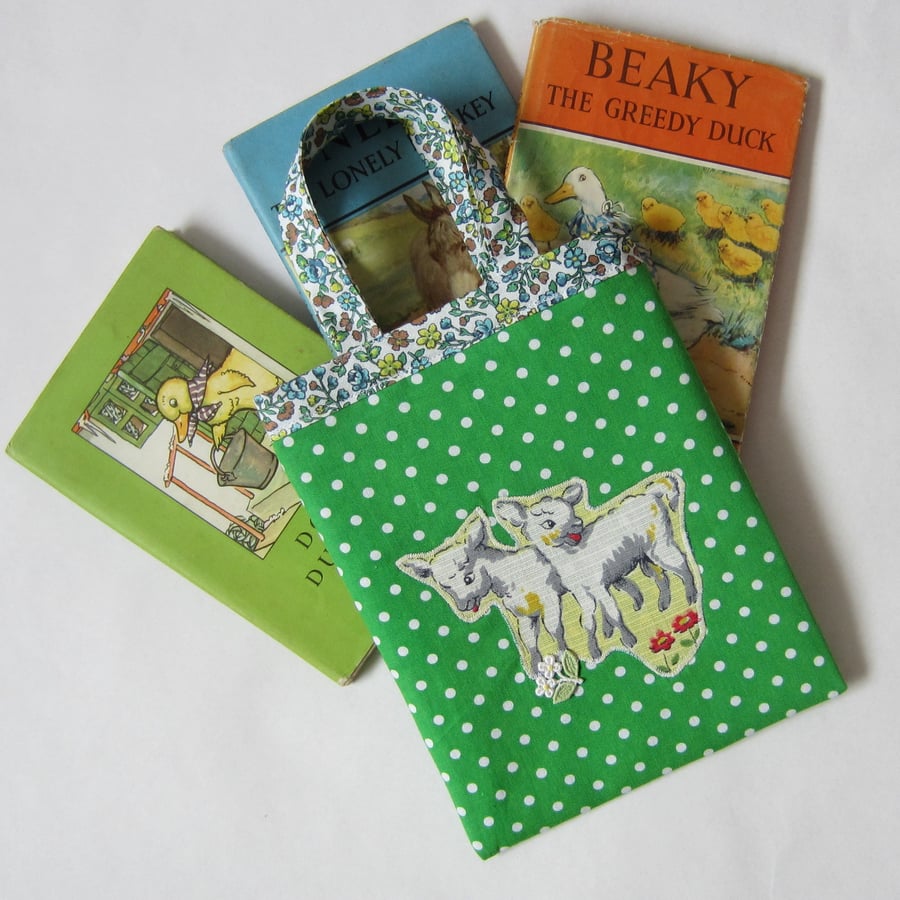 SALE Vintage Spring Lambs Tote Bag