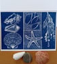 Lino cut Beach finds gift card