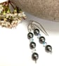 Sterling Silver Grey Swarovski Pearl and Cyrstal Earrings - Image 4