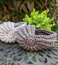 Ammonite basket, crochet shell, home decor, nautilus, fossil, T-shirt yarn - Image 9