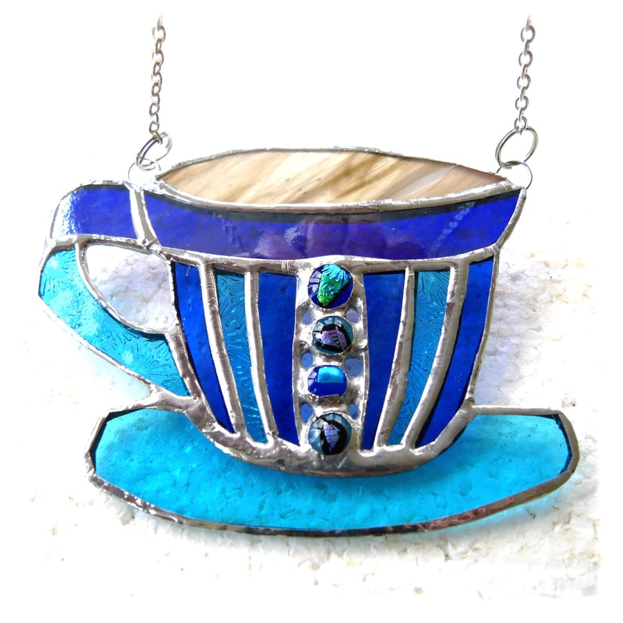 Teacup Stained Glass Suncatcher coffee cup mug 018