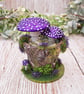 Mushroom Shelf Ornament - Purple Handmade Whimsical Cottagecore Decor - Image 5