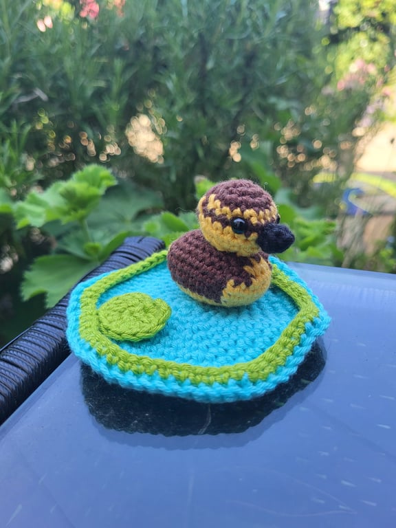 Handmade crochet rubber duck duckling