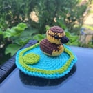Handmade crochet rubber duck duckling