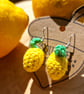 Lemon earrings, Fruit themed jewellery, Yellow earrings, Friend birthday gift - Image 4