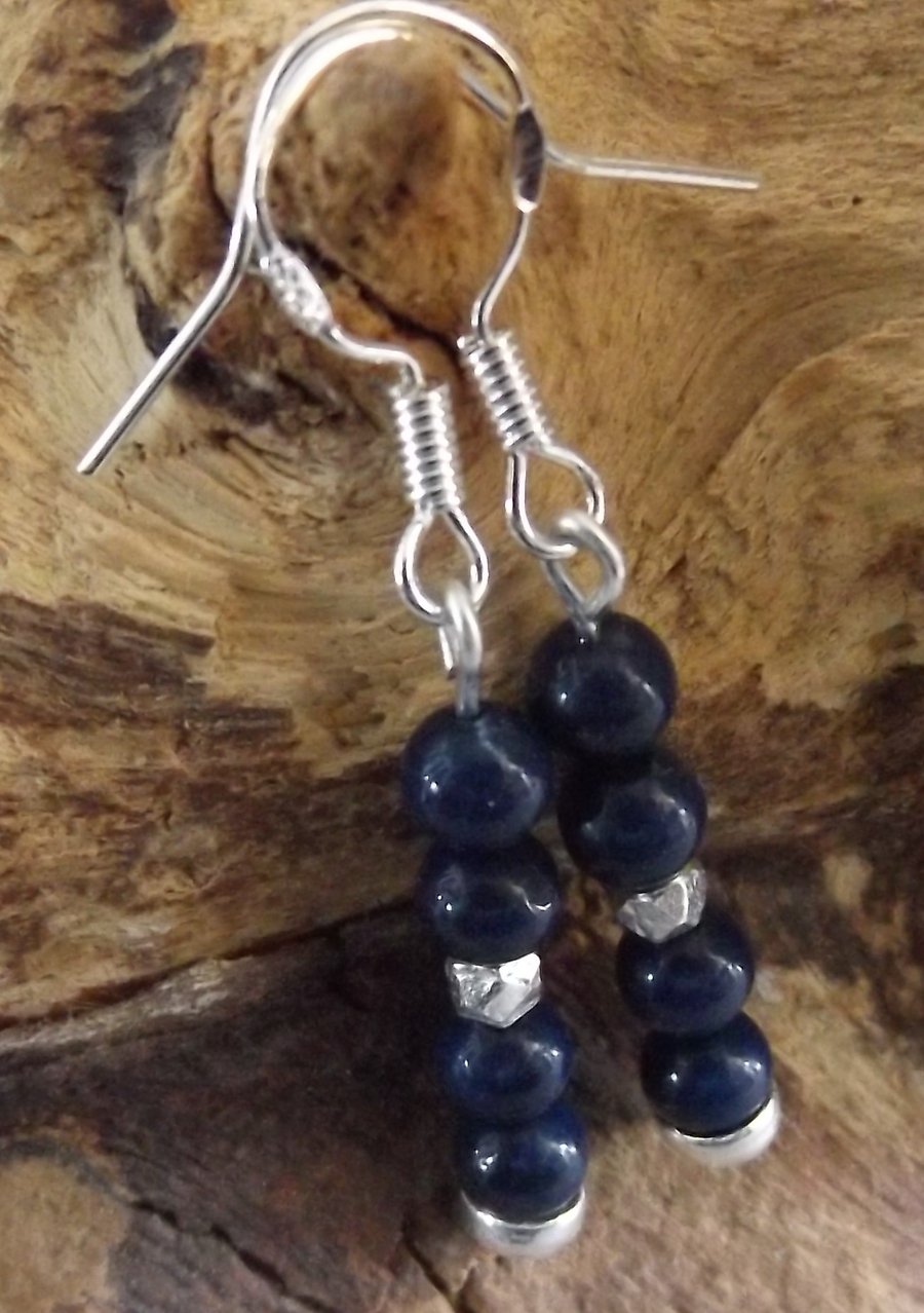 Lapis lazuli 1" drop earrings