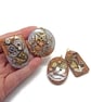 4 Steampunk Pendants in Various Shapes with Cog and Clock Inclusions