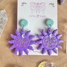 Purple Sunshine Polymer Clay earrings
