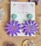 Purple Sunshine Polymer Clay earrings