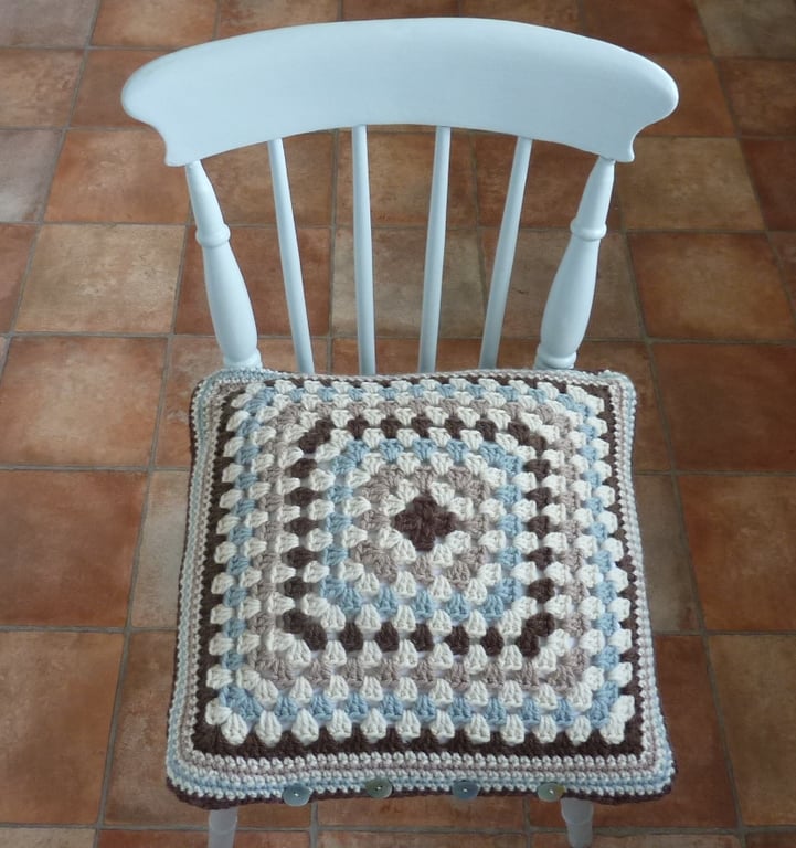  CUSHION  . Alpaca and wool blend. Super -soft . Crochet. ' Shoreline' .
