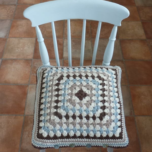  CUSHION  . Alpaca and wool blend. Super -soft . Crochet. ' Shoreline' .