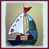 Sailboat Stained Glass Suncatcher