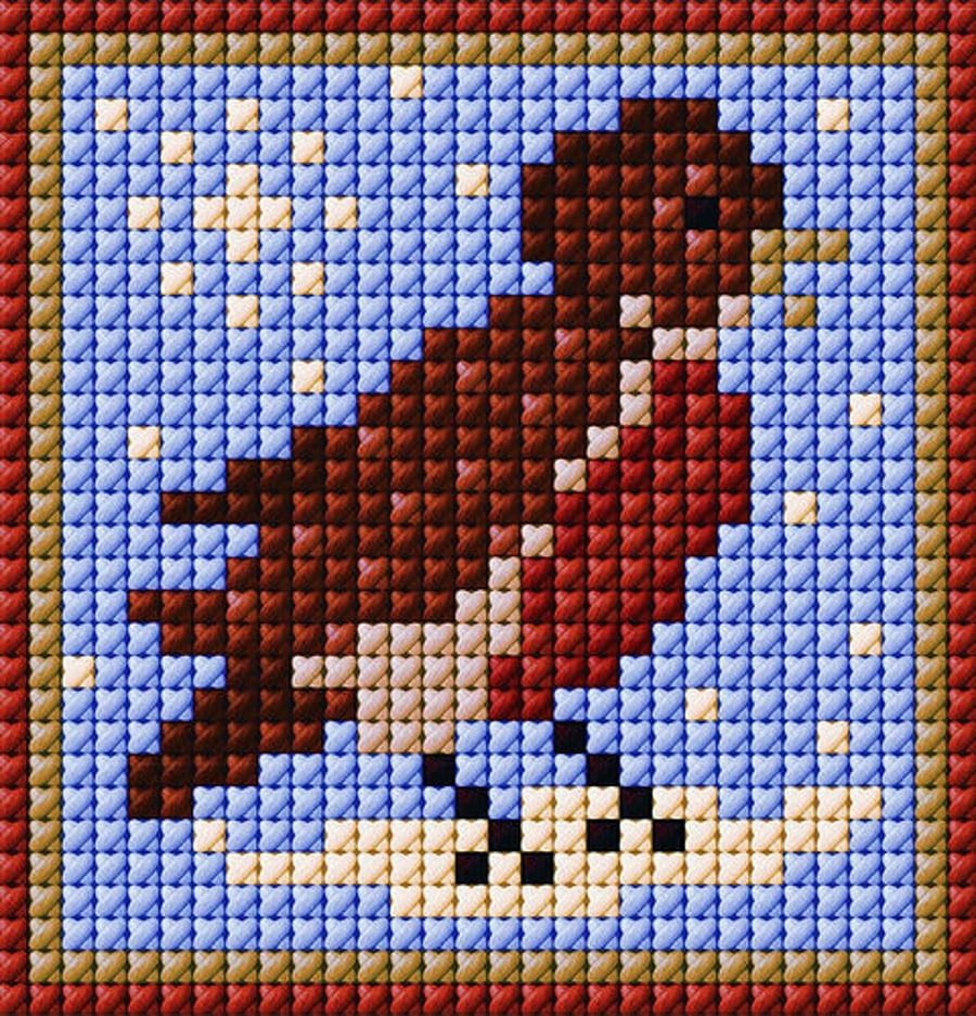 Robin Tapestry Mini-kit,  Christmas Crafting, Stocking filler, 10% discount 