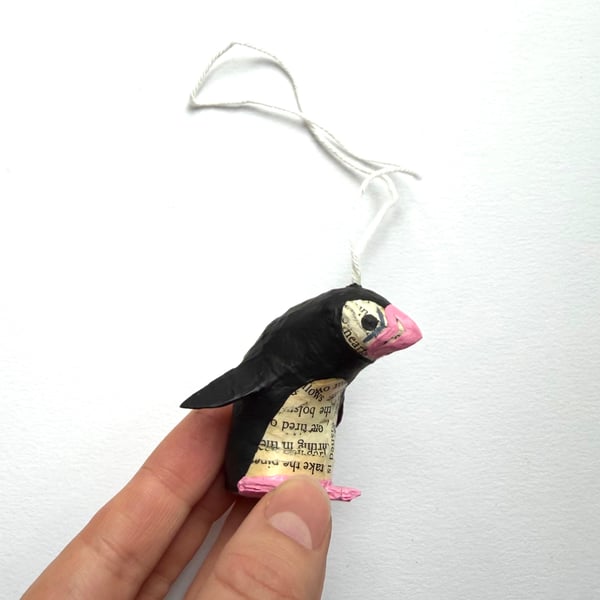 Individual Hanging Pink Puffin - cute birds nature inspired magical home