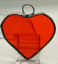 Stained glass small heart, ORANGE and YELLOW - Image 6